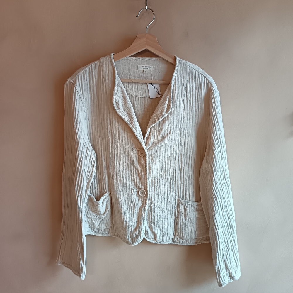 Cotton & Linen Cream Jacket By Max Studio